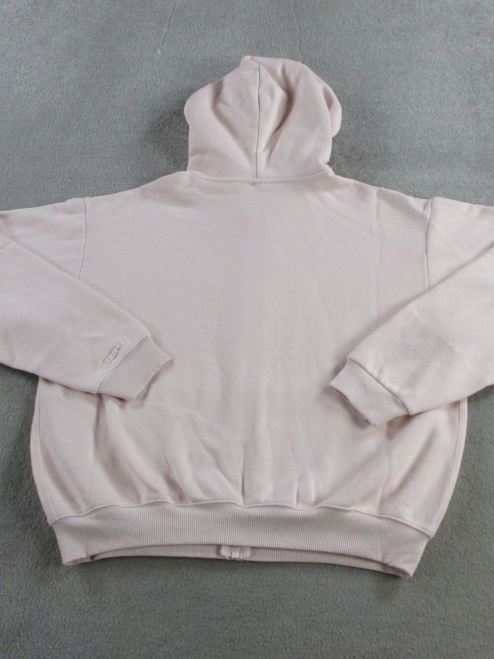 SKIMS Cotton Fleece Classic Zip Up Hoodie Womens Medium Barely Pink Sweatshirt - Picture 3 of 9